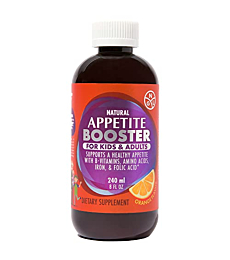 Appetite Booster Weight Gain Stimulant Supplement Eat More for Underweight Kids & Adults Fortified with Vitamins B1,B2,B3,B5,B6,B12, Folic Acid , Iron, Zinc, Amino Acids, Flax Seed Oil
