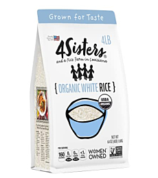 4 Sisters Long Grain White Rice - Organic - USA Grown - Sustainably Farmed - Farm to Table - Women Owned - 4lb