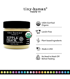 Organic Nipple Cream, Nipple Crack Lanolin Free Nipple Butter, Balm for Breastfeeding Mother, No Need to Wash Off, Safe for Baby and Mama