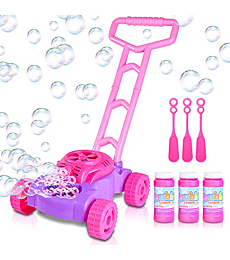 ArtCreativity Bubble Lawn Mower for Toddlers 1 2 3 4 5, Bubbles Blowing Push Toys for Kids, Bubble Machine, Outdoor, Outside Toys for Toddlers, Easter Basket Stuffers, Easter Birthday Gift for Girls
