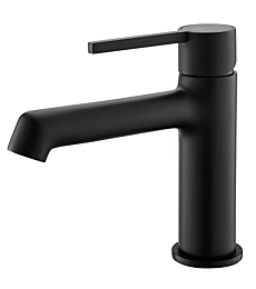 Fapully Modern Bathroom Sink Faucet Single Hole Single Handle, Bathroom Vanity Faucet, Bathroom Vessel Faucet, Matte Black
