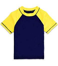 Boys' Short Sleeve UPF 50+ Sun Protective Rashguard Swim Shirt 3T