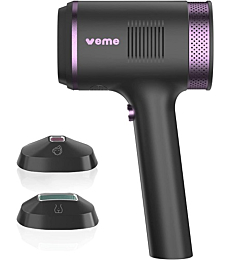 VEME Laser Hair Removal for Women Sapphire Ice Cool Painless Permanent IPL Hair Remover Device with 2 Attachment & Unlimited Flashes Machine for Face Body Bikini Line Armpits, Corded Functionality