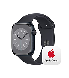 Apple Watch Series 8 [GPS 45mm] Smart Watch w/ Midnight Aluminum Case with Midnight Sport Band - M/L with AppleCare+ (2 Years)