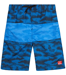 Big Chill Boys’ Swim Trunks – UPF 50+ Boys’ Bathing Suit – Quick Dry Board Shorts Swimsuit (Sizes: 4-18), Size 4, Blue Camo