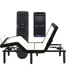 Pro Queen Adjustable Bed Frame,Applied Sleep Adjustable Bed Base with Back&Leg Massage /Wireless Remote&Bluetooth APP /Under Lighting/ USB Ports/Head&Foot Incline/Anti Snore/Easy Assembly