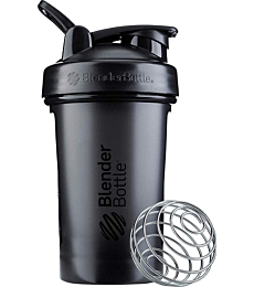 BlenderBottle Classic V2 Shaker Bottle Perfect for Protein Shakes and Pre Workout, 20-Ounce, Black