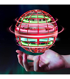 Flying Orb Ball Toys Soaring Hover Pro Boomerang Spinner Hand Controlled Mini Drone Globe Shape Spinning Safe for Kids Adults Outdoor Indoor by Tikduck (Red)