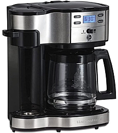Hamilton Beach 2-Way Brewer Coffee Maker, Single-Serve and 12-Cup Pot, Black/Stainless Steel(49980A), Carafe