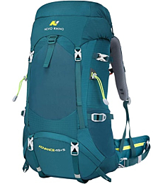 N NEVO RHINO 50L Green Hiking Backpack, Internal Frame Hiking Backpack, Alpine Climbing Backpack, Waterproof Camping Backpacking Daypack Suitable for Women, Men, Child (45+5 L)