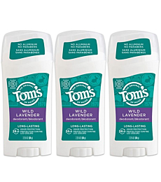 Tom's of Maine Long-Lasting Aluminum-Free Natural Deodorant for Women, Wild Lavender, 2.25 oz. 3-Pack (Packaging May Vary)