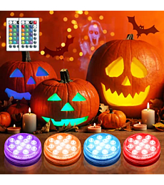 Ruyilam Halloween Pumpkin Lights, Pumpkin Lights 4 Pack with Remote Timers,16 Color Changing LED Pumpkin Lights Jack o Lantern Battery Operated for Halloween Decorations Outdoor and Indoor