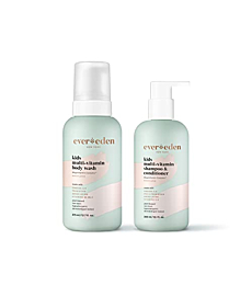 Evereden Kids Shampoo and Conditioner 2 in 1, 10.1 fl oz. & Evereden Kids Body Wash, 12.7 fl oz. | Melon Juice Scent | 2 Item Bundle Set | Clean and Natural Kids Bodycare