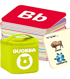 ABC Learning Flash Cards for Toddlers 2-4 Years - 120 Flashcards for Kids 1-2 in a Bag by QUOKKA - Alphabet Numbers Letters Preschool Activities Ages 4-8 Speech Therapy Toys 1-3-5 yo