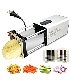 Fstcrt Electric French Fry Cutter, French fry cutter stainless steel with 1/2 & 3/8 Inch blade, vegetable cutter, Professional commercial and household potato slicer, use for potatoes, carrots, apples