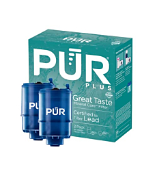 PUR PLUS Mineral Core Faucet Mount Water Filter Replacement (2 Pack) – Compatible With All PUR Faucet Filtration Systems