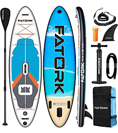 Paddle Board, FATORK Stand Up Paddleboard Inflatable,10'6"x32"x6" Extra Wide Paddle Boards for Adults with All Skill Levels, Premium SUP Accessories for Paddling