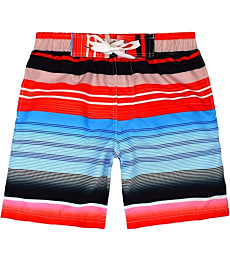 Boy's Swim Trunks Quick Dry Beach Shorts with Mesh Lining 3T Red