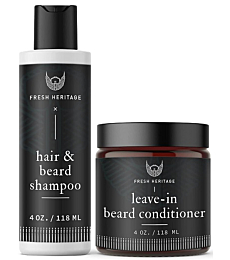 Beard Wash and Conditioner for Men - Beard Shampoo and Beard Conditioner for Men, Beard Shampoo and Conditioner for Fuller Hair - Beard Wash for Men Beard Shampoo for Men Beard Conditioner Kit for Men