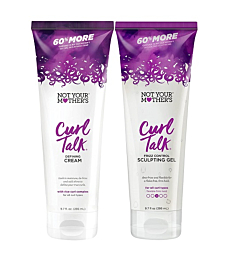 Not Your Mother's Curl Talk Frizz Control Sculpting Gel and Defining Cream (2-Pack) - 9.7 fl oz - Formulated with Rice Curl Complex - For All Curly Hair Types