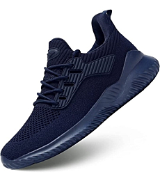 Mens Slip on Running Shoes Ultra Light Breathable Casual Walking Work Shoes Tennis Sneakers Mesh Gym Travel Sports Shoes Blue