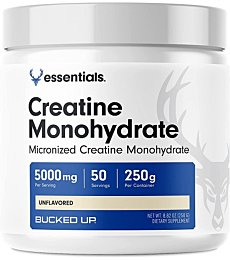 Bucked Up Creatine Monohydrate 250 Grams Powder, Bucked Up Essentials (50 Servings)