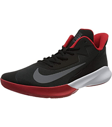 Nike Men's Basketball Shoe, Black Red White, 10