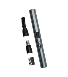 Wahl Micro Groomsman Personal Pen Trimmer & Detailer for Hygienic Grooming with Rinseable, Interchangeable Heads for Eyebrows, Neckline, Nose, Ears, & Other Detailing - 05640-600