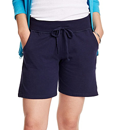 Hanes Women's Jersey Pocket Short with Outside Drawcord