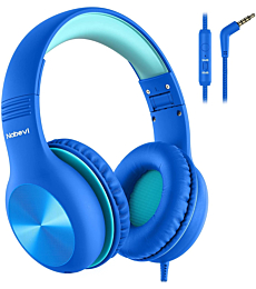 Kids Headphones with Microphone, Over-ear Headphones for Kids with Sharing Function, 85dB/94dB Safe Volume Limit, HD Sound, Headset for On-line Study, School, Travel, Headphone for Children Boys Girls