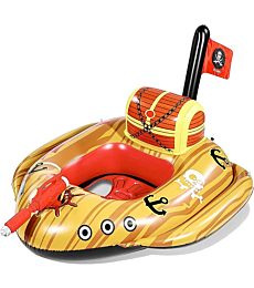 Aisling Inflatable Boat for Kids with Water Gun, Aqua Blast Bumper Kids, Swimming Pool Float Toy Squirt Ride-on Aged 3- 7 Years Old, Perfect Lake,