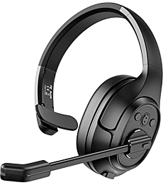 EKSA Noise Canceling Trucker Bluetooth Headset with Microphone Wireless Over Ear Headphones, 99ft Long Wireless Range, Up to 30 Hours of Talk Time, All-Day Comfort Trucker Headset with Mute Button