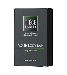Tiege Hanley Daily Cleansing and Lightly Exfoliating Bar Soap for Men | Vitamin E & Aloe to Nourish Skin | Subtle Scent | Made in the USA | 5 Ounce Bar