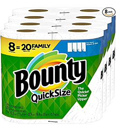 Bounty Quick Size Paper Towels, White, 4 Packs Of 2 Family Rolls = 8 Family Rolls