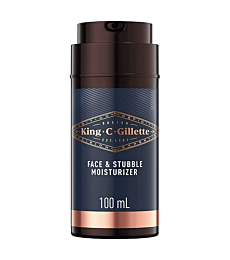 King C. Gillette Moisturizer for Face & Stubble with Vitamin B3 and B5 Complex, Face Moisturizer for Men, 100 mL