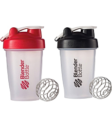BlenderBottle Single 20oz 2 Pack - Colors Vary - Shaker Bottles for Protein and Supplements