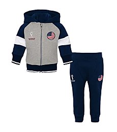 Outerstuff Unisex Kid's FIFA World Cup Premium Hood and Pant Set, Navy, 3 Years