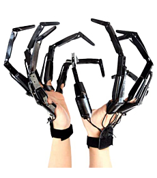 Halloween Articulated Fingers, 3D Printed Articulated Finger Extensions Fits All Finger Sizes, As Flexible as Your Own Fingers, Easy to Put on and Unload, The Best Halloween Gear (Black-Upgrade)