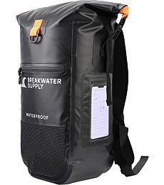 Breakwater Supply™ Dry Bag Waterproof Backpack with Phone Pocket, 25L, for Kayaking, Camping, Hiking, Paddleboarding, Boating, Beach, Sailing + Floating, Rolltop, Lightweight