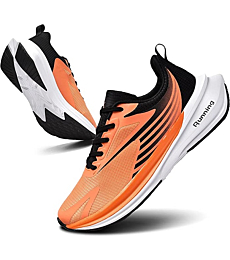 Mens Fashion Slip On Shoes Trail Travel Wear-Resistant Sports Outdoor Athletic Shoes for Men Moda Zapatos（Orange/8.5）