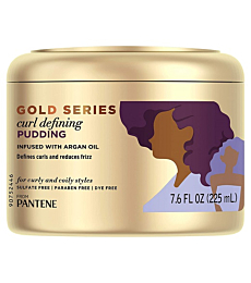 Pantene, Hair Cream Treatment, Sulfate Free Curl Defining Pudding, Pro-V Gold Series, for Natural and Curly Textured Hair, 7.6 fl oz