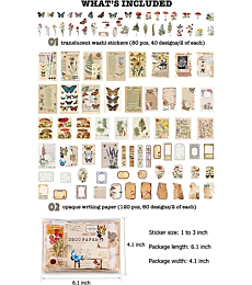 Knaid Vintage Scrapbook Supplies Pack (200 Pieces) for Art Journaling Bullet Junk Journal Planners DIY Paper Stickers Craft Kits Notebook Collage Album Aesthetic Cottagecore Picture Frames (Nature)