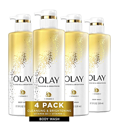 Olay Body Wash with Vitamin C and Vitamin B3, Cleansing & Brightening, 17.9 Fl Oz (Pack of 4)