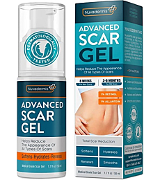 Scar Cream Gel - Retinol, Allantoin, Vitamin E, Betaine - C-Section, Tummy Tuck, Keloid, Acne Removal Treatment - Advanced Post Surgery Supplies - Try Surgical Silicone Sheets, Tapes, Patches - 1.7 oz