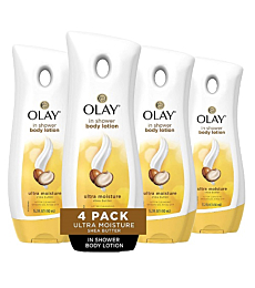 Olay Ultra Moisture Shea Butter In-Shower Body Lotion, Improves Dry Skin Hydration in 5 Days, 15.2 Fl Oz (Pack of 4)