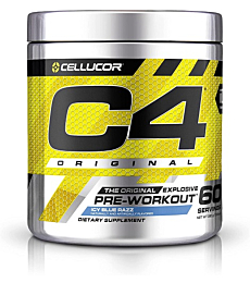 C4 Original Pre Workout Powder ICY Blue Razz | Vitamin C for Immune Support | Sugar Free Preworkout Energy for Men & Women | 150mg Caffeine + Beta Alanine + Creatine | 60 Servings