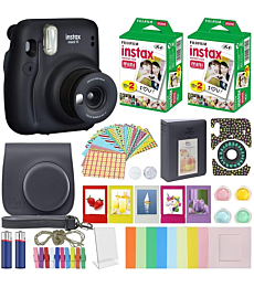 Fujifilm Instax Mini 11 Instant Camera Charcoal Gray + MiniMate Accessories Bundle + Fuji Instax Film Value Pack (40 Sheets) Accessories Bundle, Color Filters, Album, Frames