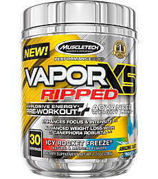Pre Workout + Weight Loss | MuscleTech Vapor X5 Ripped | Pre Workout Powder for Men & Women | PreWorkout Energy Powder Drink Mix | Sports Nutrition Pre-Workout Products | Icy Rocket Freeze (30 Serv.)