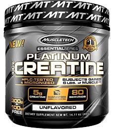 Creatine Monohydrate Powder | MuscleTech Platinum Creatine Powder | Pure Micronized Creatine Powder | Muscle Recovery + Muscle Builder for Men & Women | Workout Supplements | Unflavored 14.11 oz