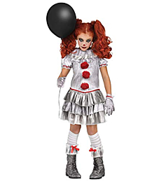 Carnevil Clown Costume for Girls Large